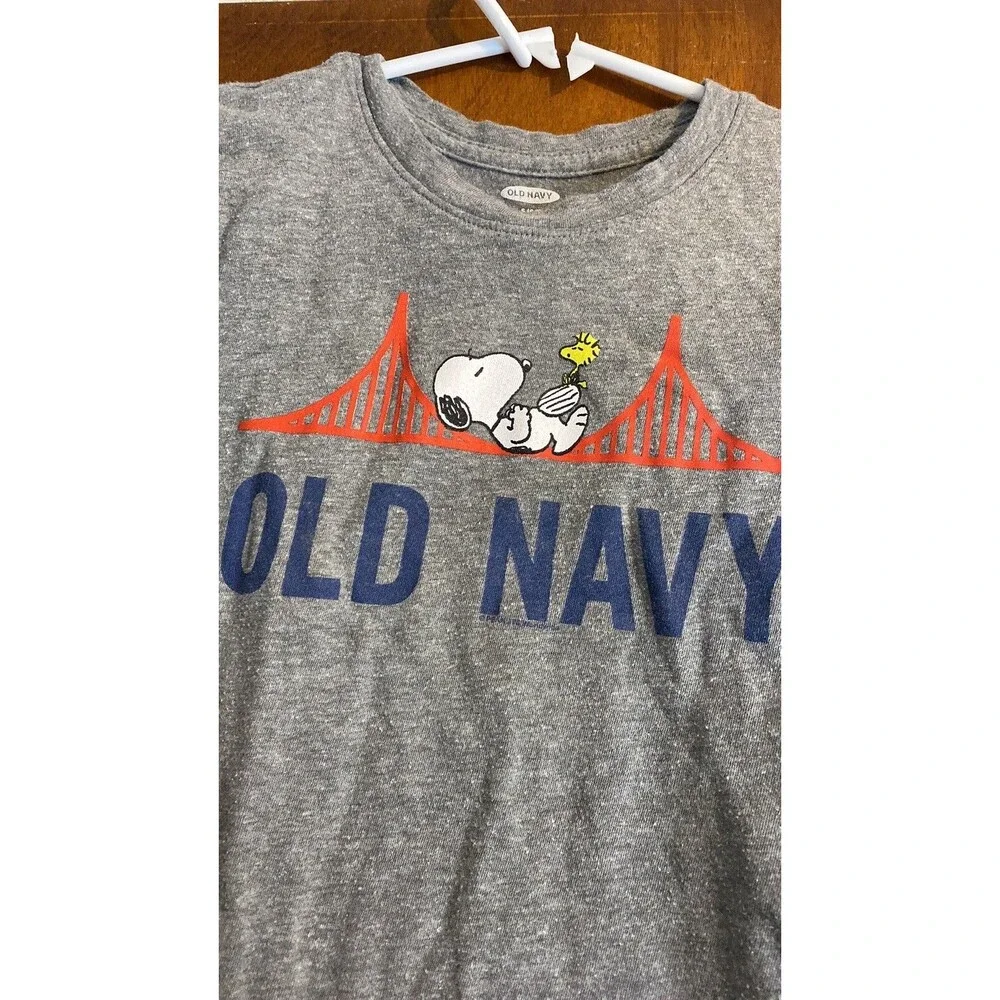 Old Navy Girl Tshirt Size 6-7 Snoopy And Woodstock Golden Gate Bridge - Peanuts